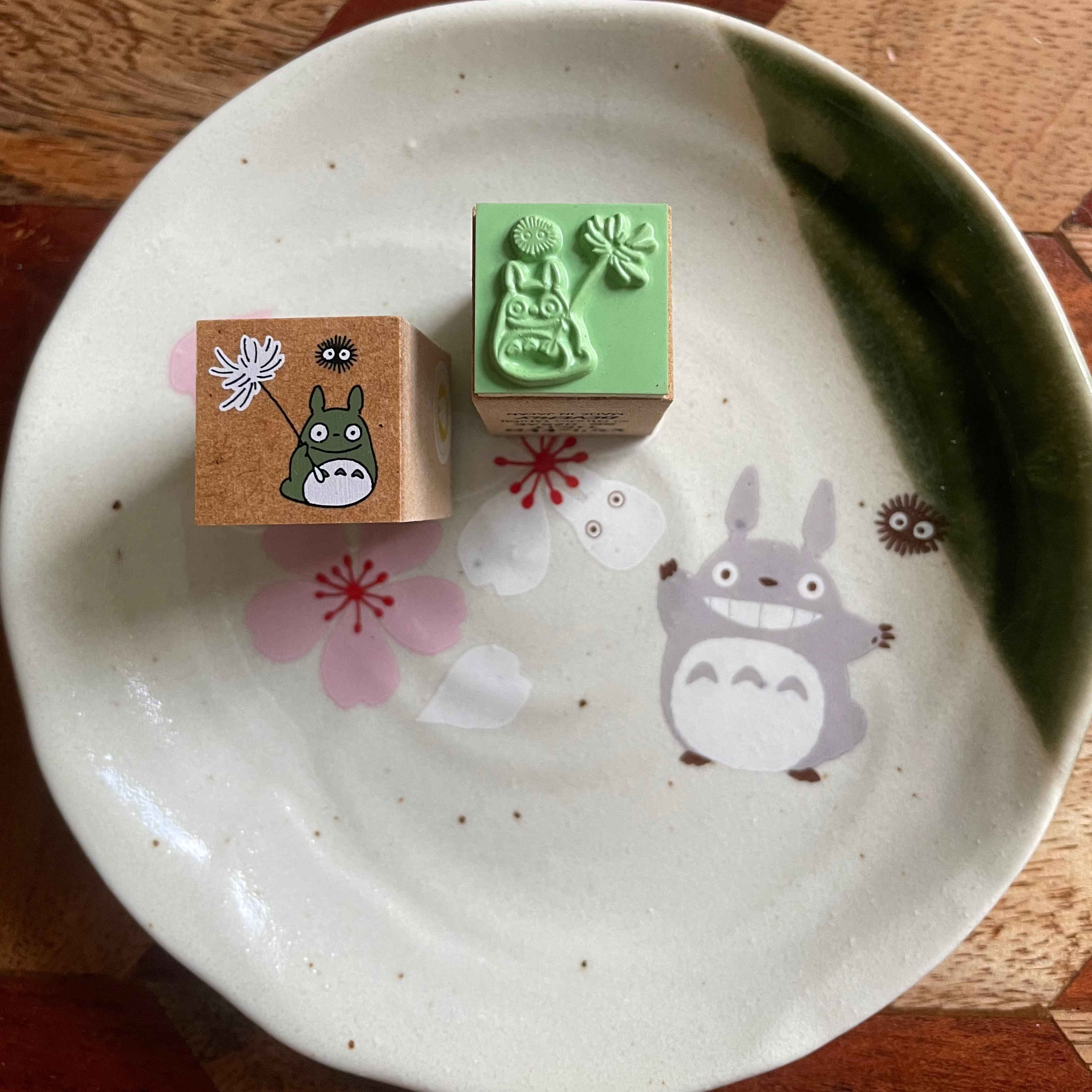 My Neighbor Totoro Small Rubber Stamp - Totoro Soot Sprite & Dandelion | Studio Ghibli
