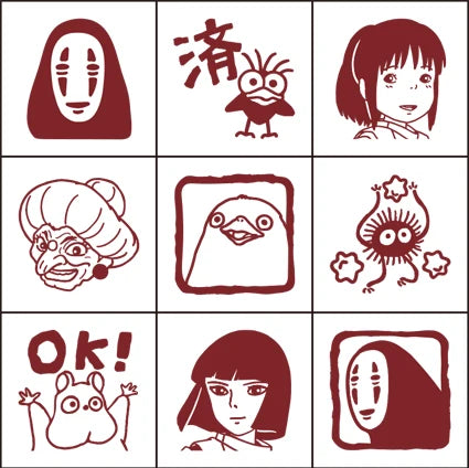 Spirited Away Mini Rubber Stamp Set with 9 Designs | Studio Ghibli
