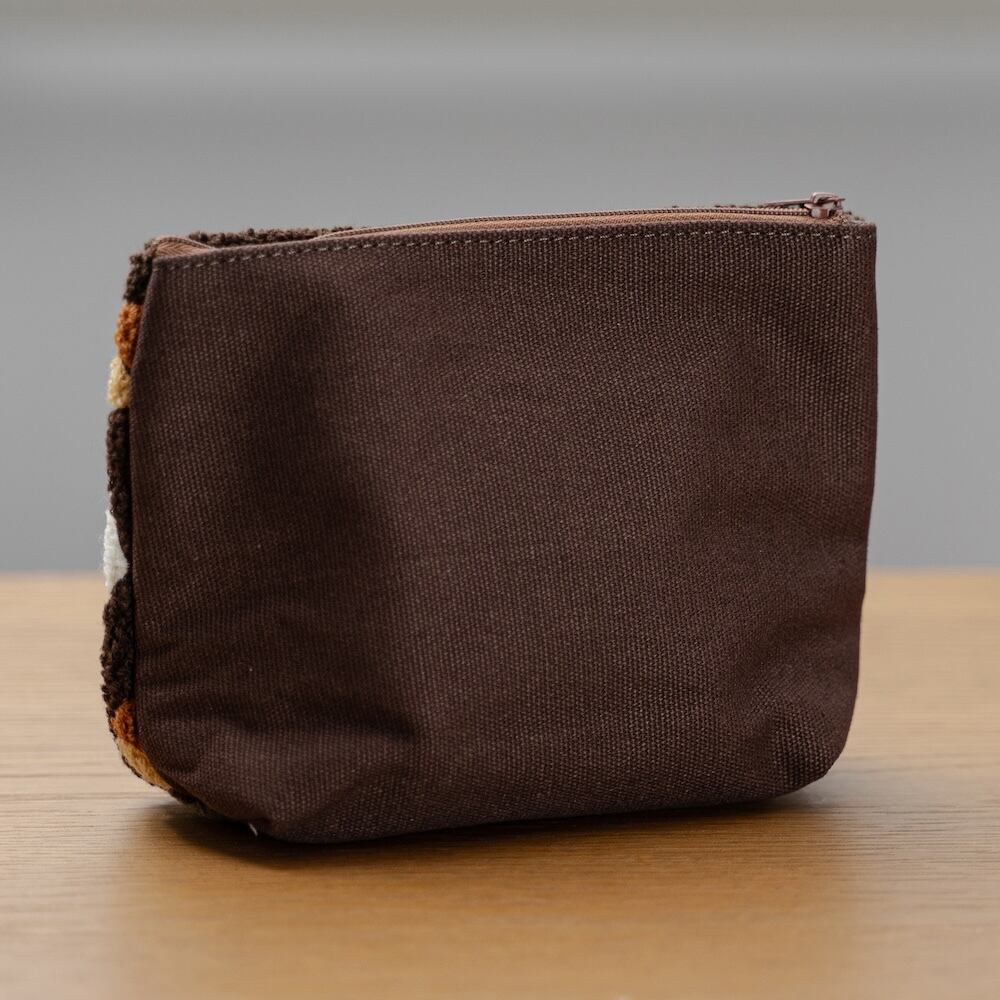 My Neighbor Totoro Fluffy Series Embroidery Pouch - Totoro & Acorn Brown
