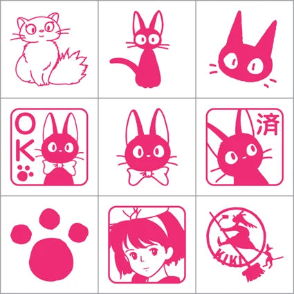 Kiki's Delivery Service Mini Rubber Stamp Set with 9 Designs | Studio Ghibli