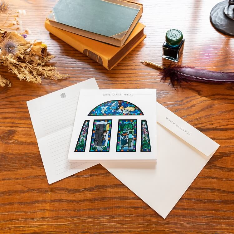 Ghibli Museum Exclusive Stained Glass Display Greeting Card – Kiki's Delivery Service| Kiki's Departure