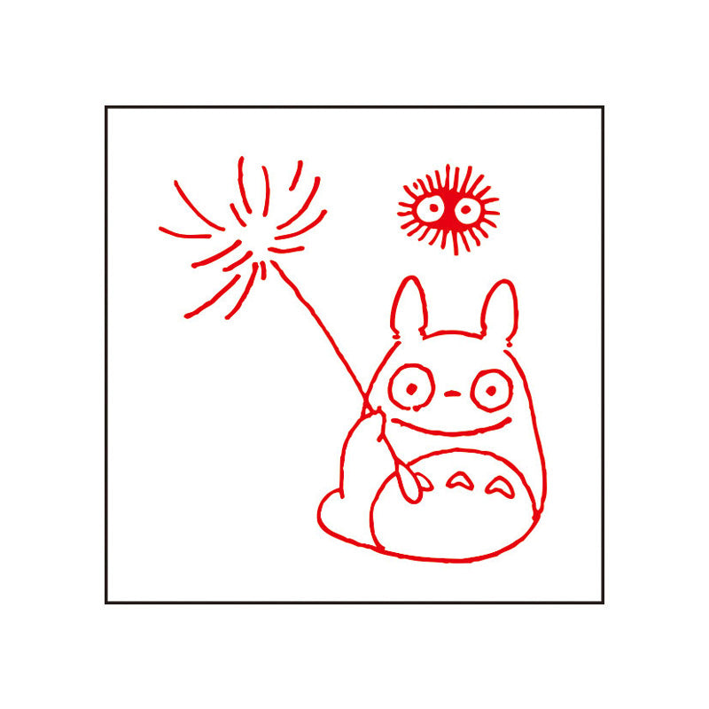 My Neighbor Totoro Small Rubber Stamp - Totoro Soot Sprite & Dandelion | Studio Ghibli