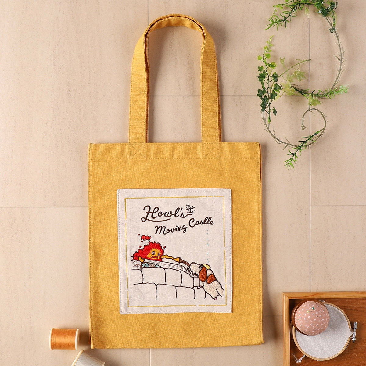 Howl's Moving Castle Calcifer Macaron Colour Canvas Tote Bag｜Studio Ghibli