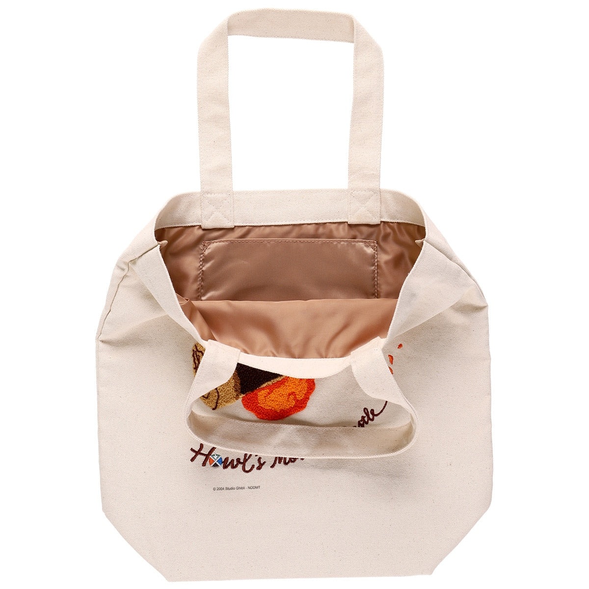 Howl's Moving Castle Embroidery Canvas Tote Bag - Calcifer in Panic｜Studio Ghibli