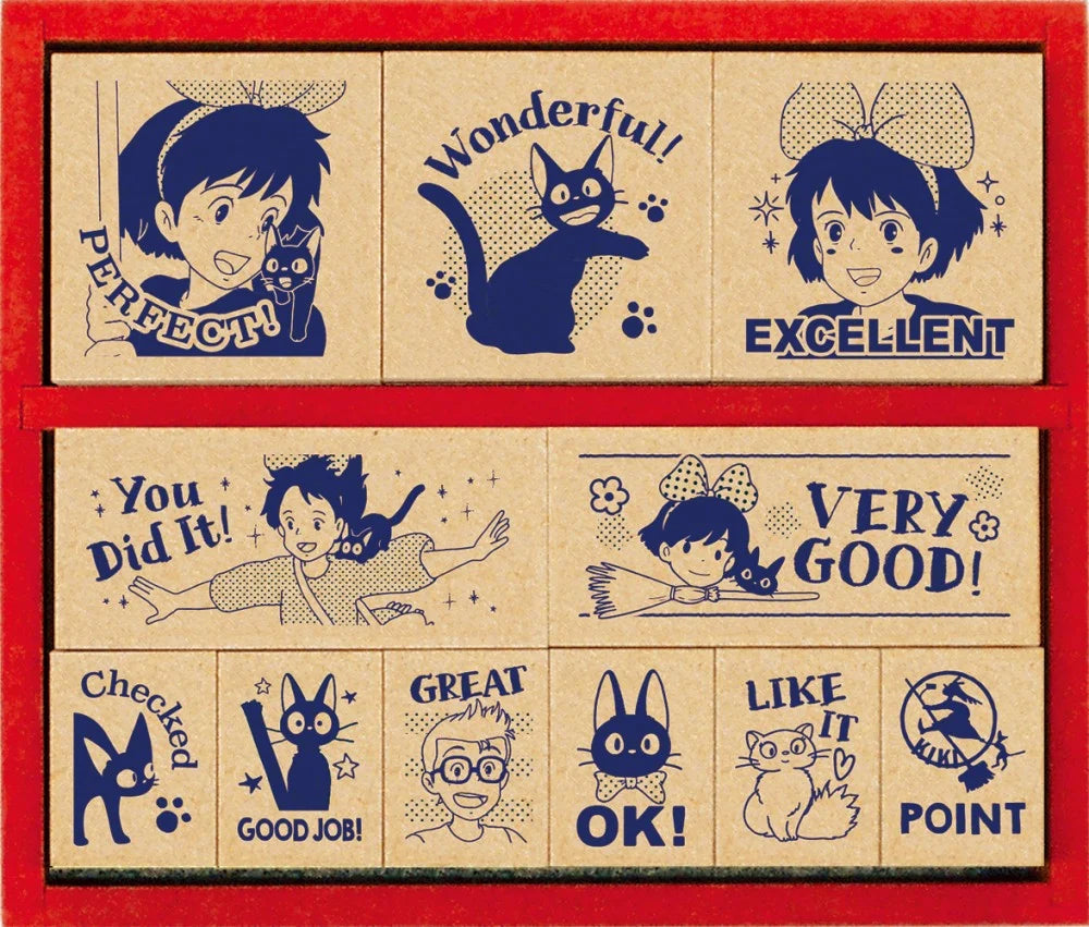 Kiki's Delivery Service Wooden Rubber Stamp Set – Encouragement Messages