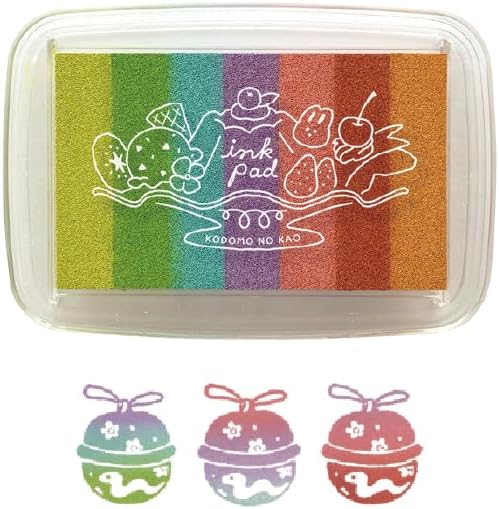 🌈 Kodomo no Kao Pastel Rainbow Ink Palette  7-in-1 Colour Gradient Ink Pad | Stamp pad 🌈