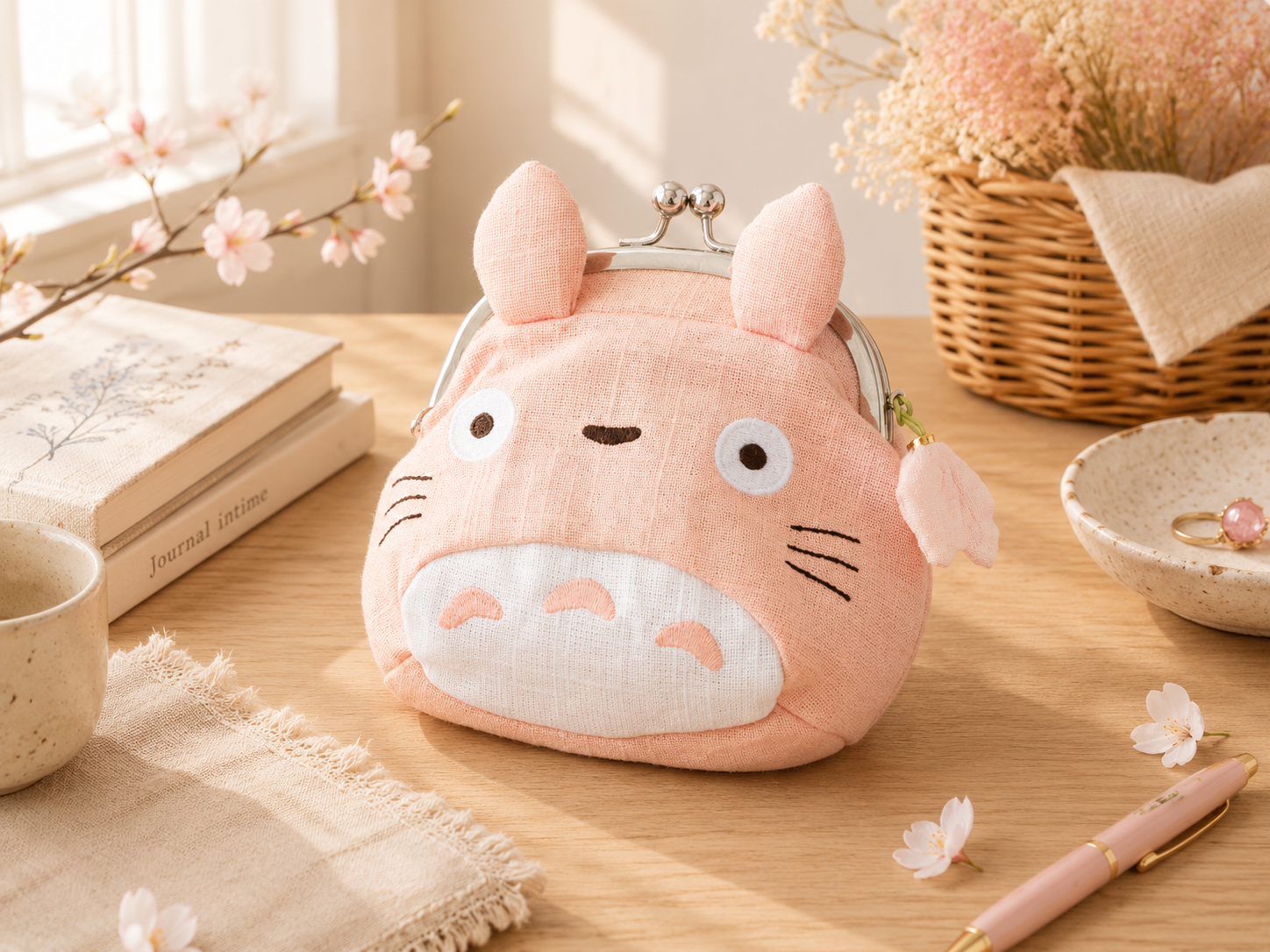 My Neighbor Totoro Sakura Pink Kiss-lock Purse | Studio Ghibli