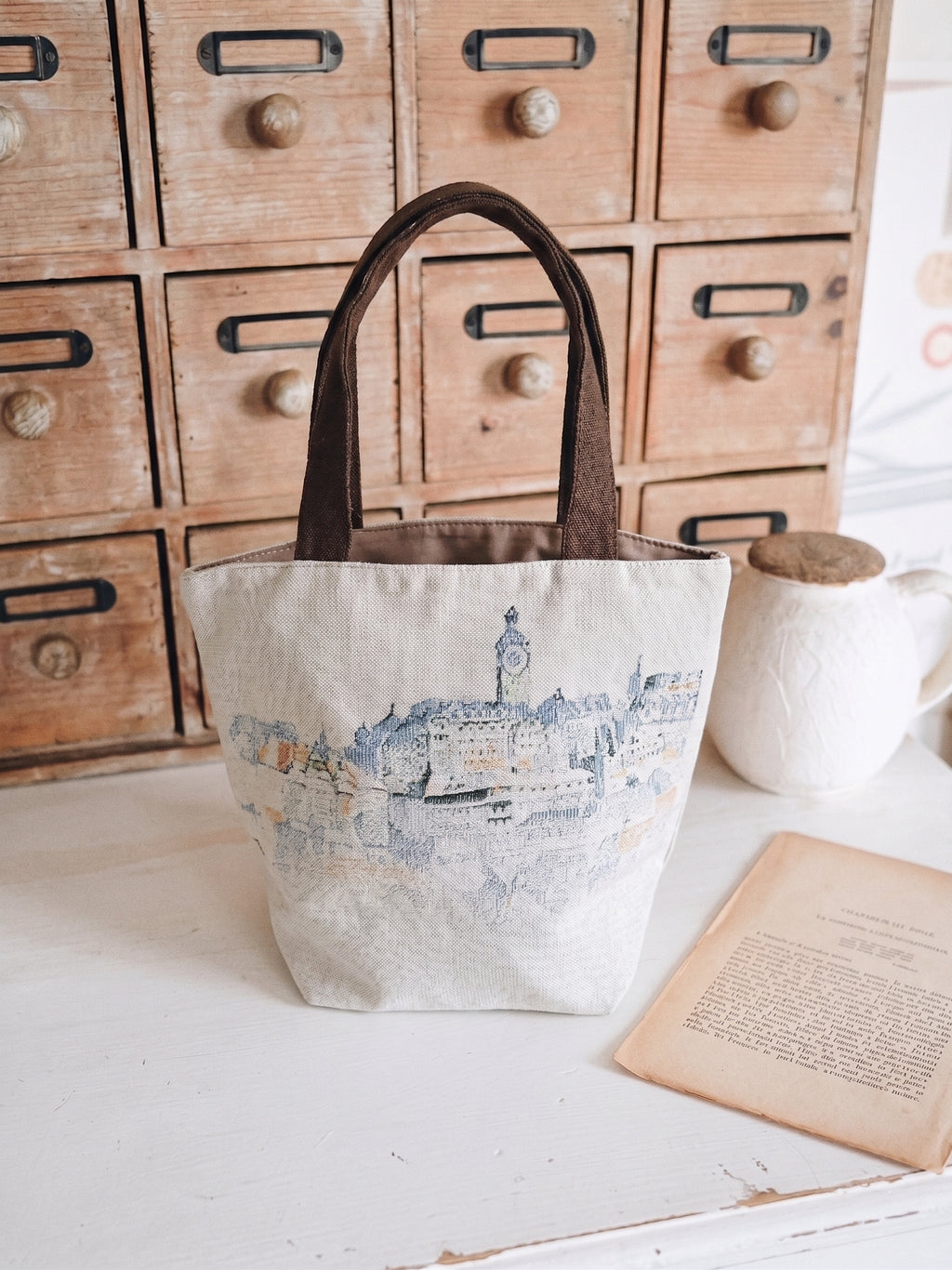 Kiki's Delivery Service Gobelin tapestry Tote Bag - Kiki Flying on the Broom｜Studio Ghibli