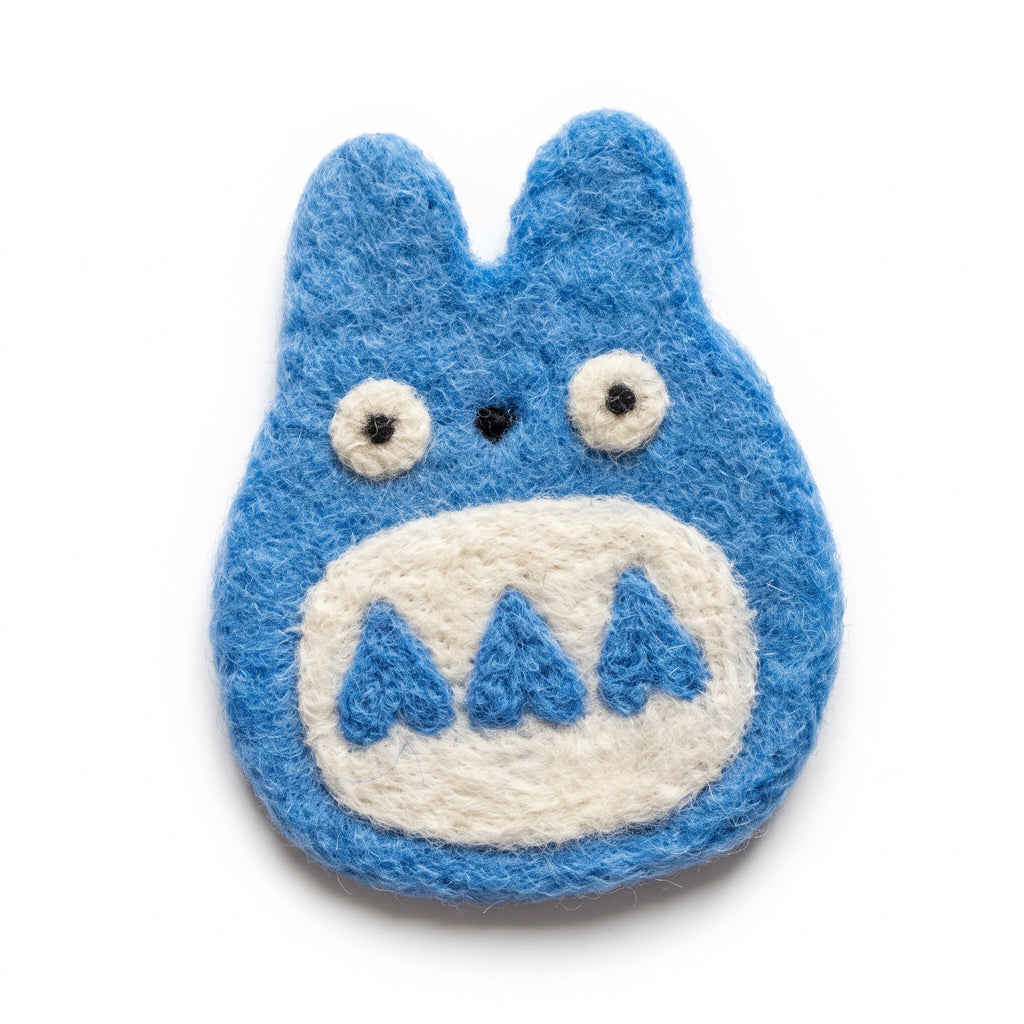 My Neighbor Totoro Handmade Felted Wool Coaster - Blue Totoro | Studio Ghibli