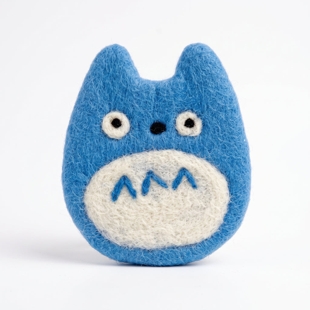My Neighbor Totoro Handmade Felted Wool Coaster - Blue Totoro | Studio Ghibli