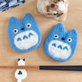 My Neighbor Totoro Handmade Felted Wool Coaster - Blue Totoro | Studio Ghibli