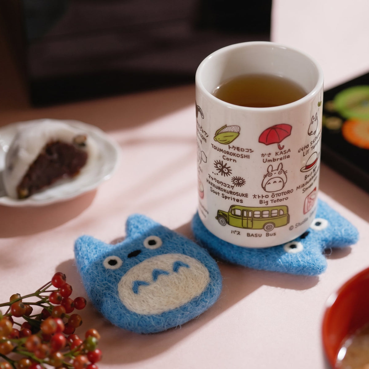 My Neighbor Totoro Handmade Felted Wool Coaster - Blue Totoro | Studio Ghibli