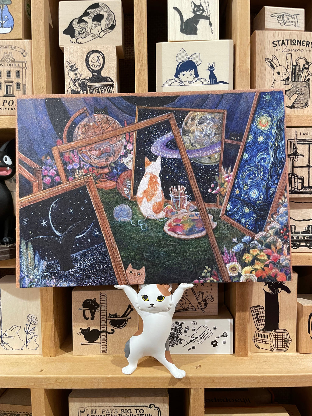 Cotton Lion Cat Art Postcard C