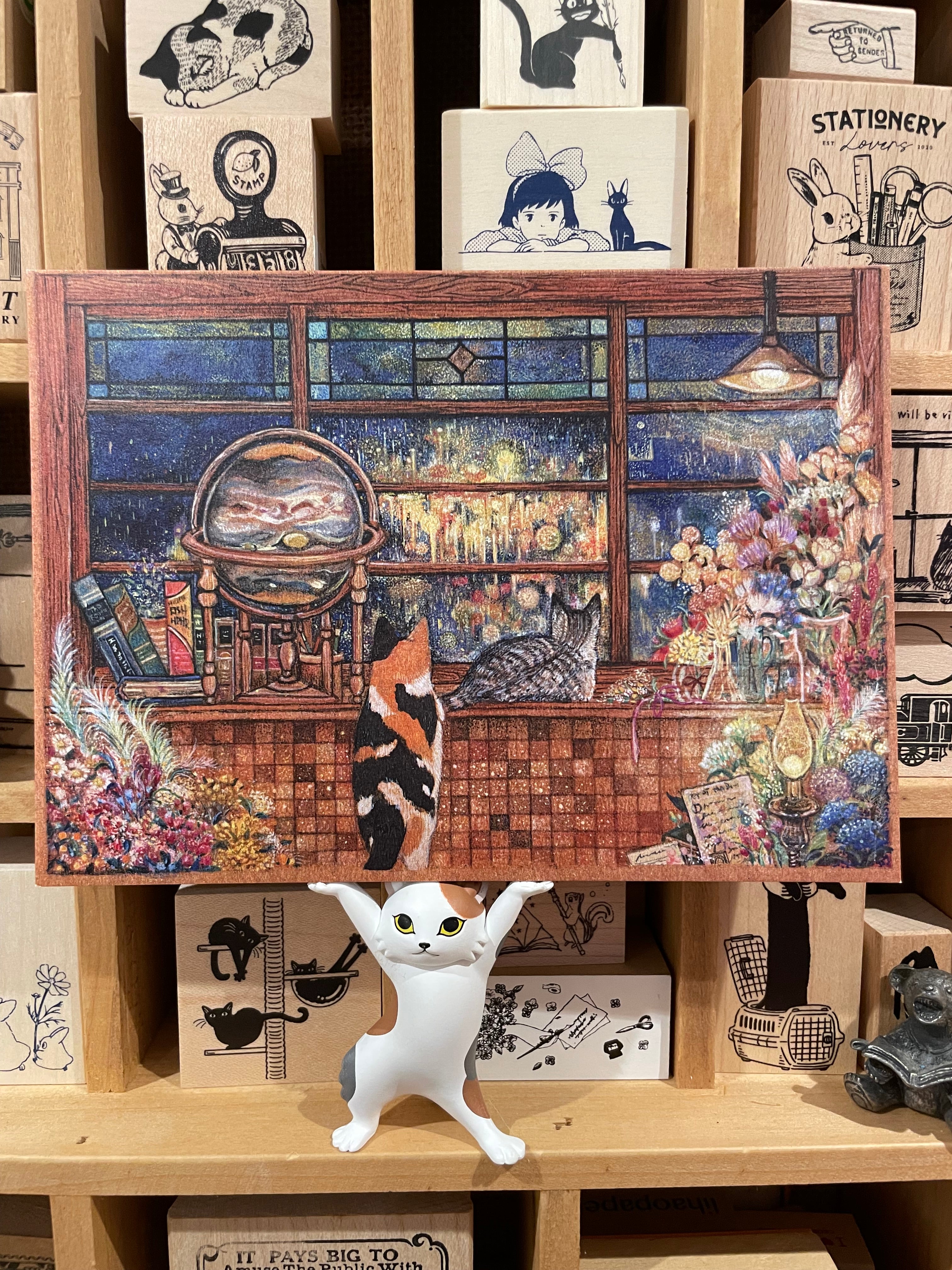 Cotton Lion Cat Art Postcard D