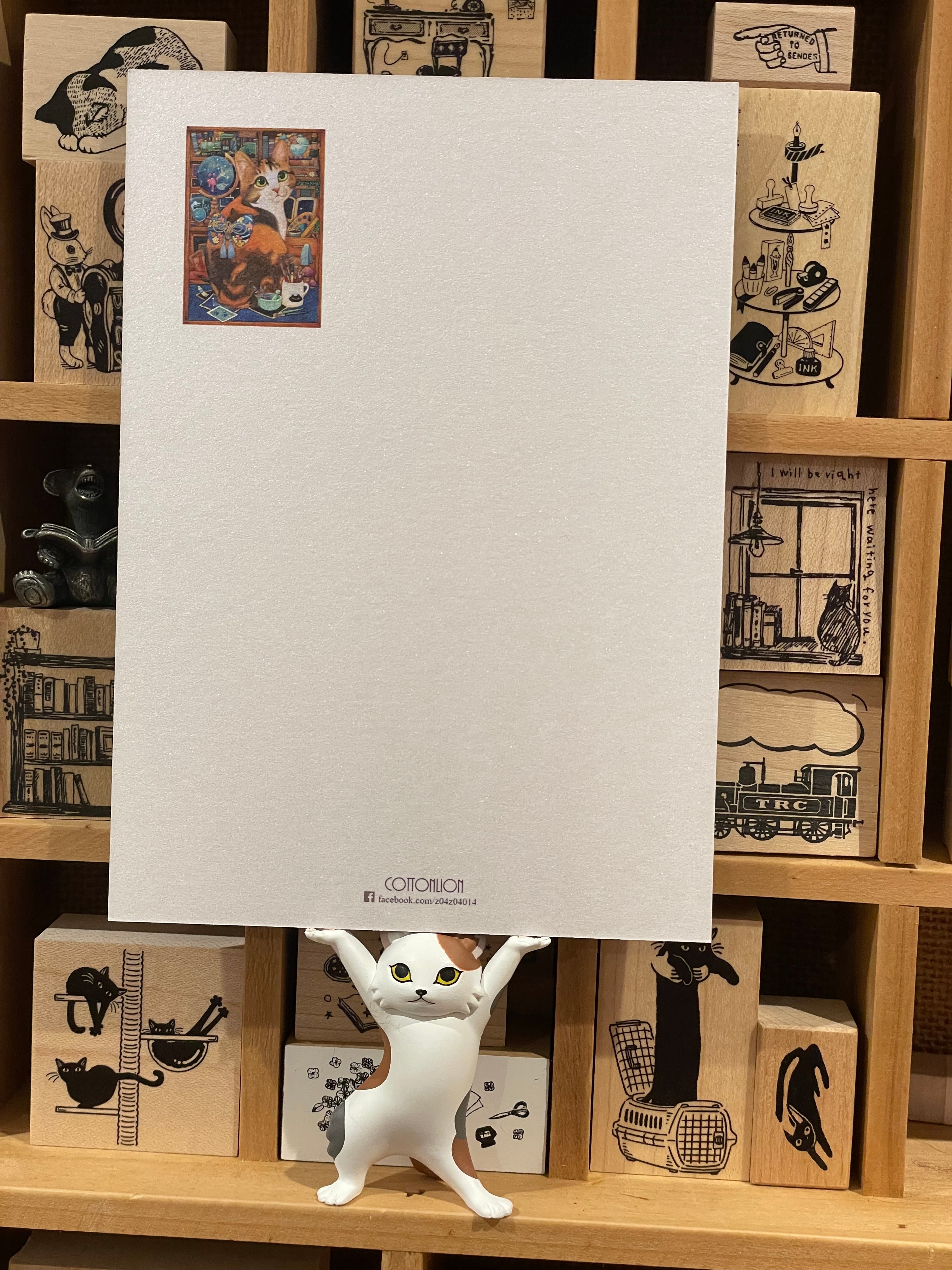 Cotton Lion Cat Art Postcard E