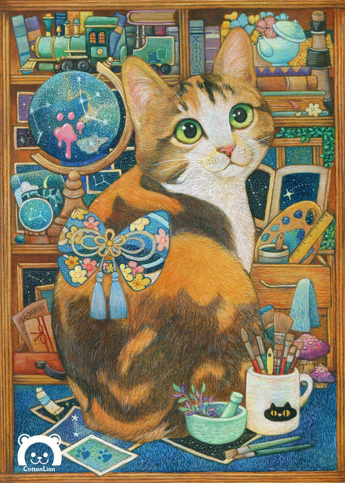 Cottonlion Cat Art Postcard E