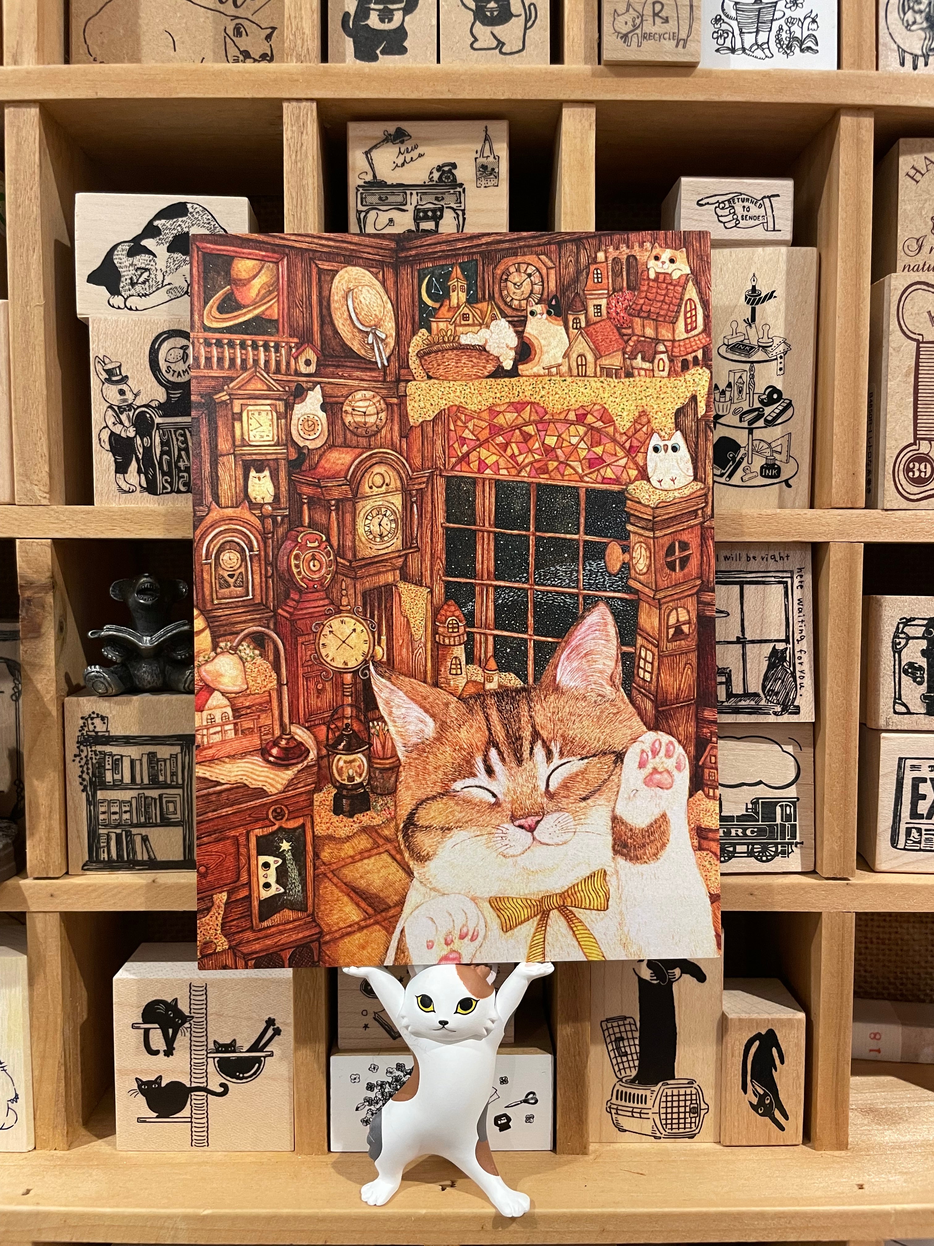 Cotton Lion Cat Art Postcard F
