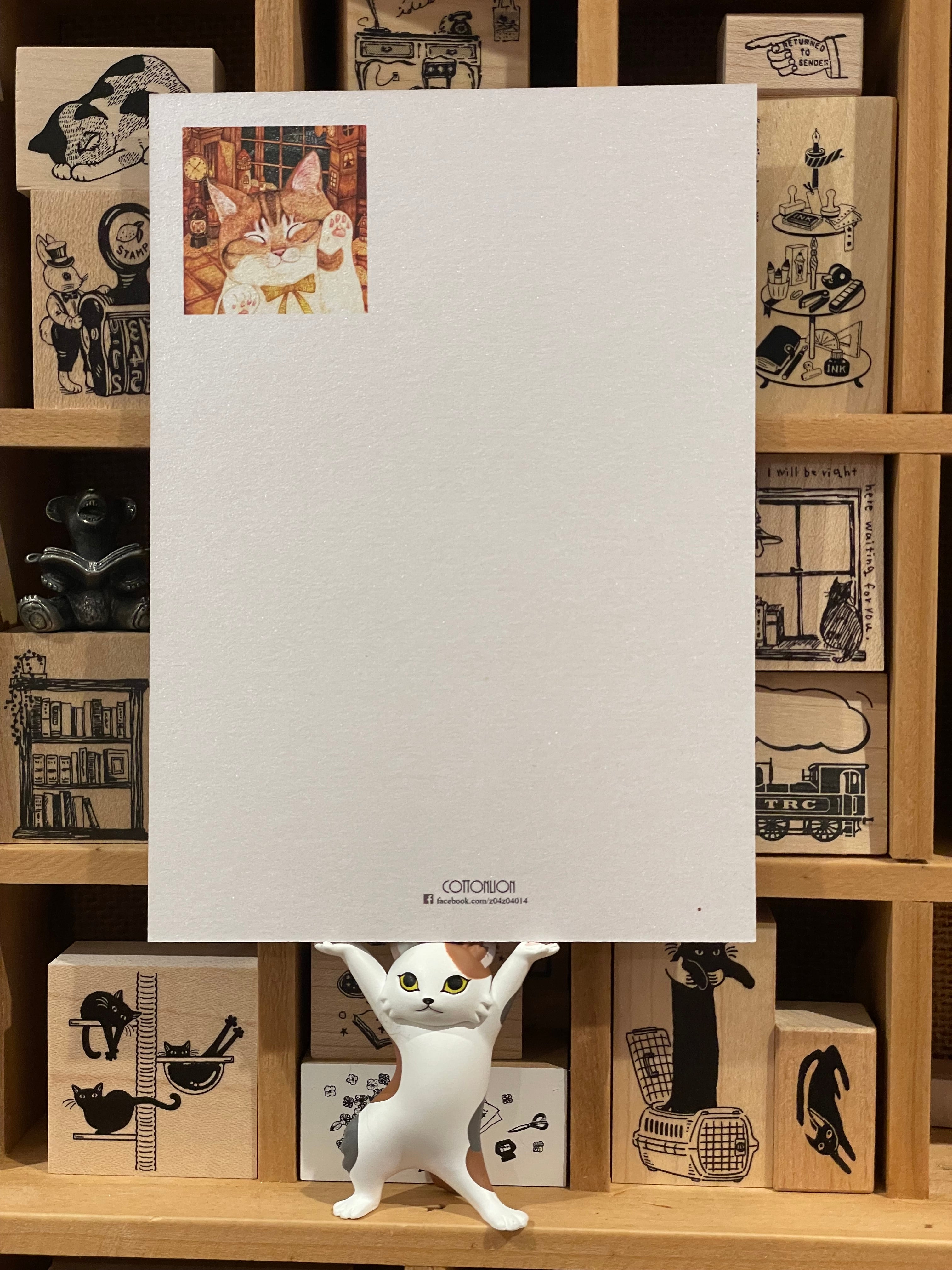 Cotton Lion Cat Art Postcard F