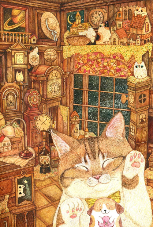 Cottonlion Cat Art Postcard F