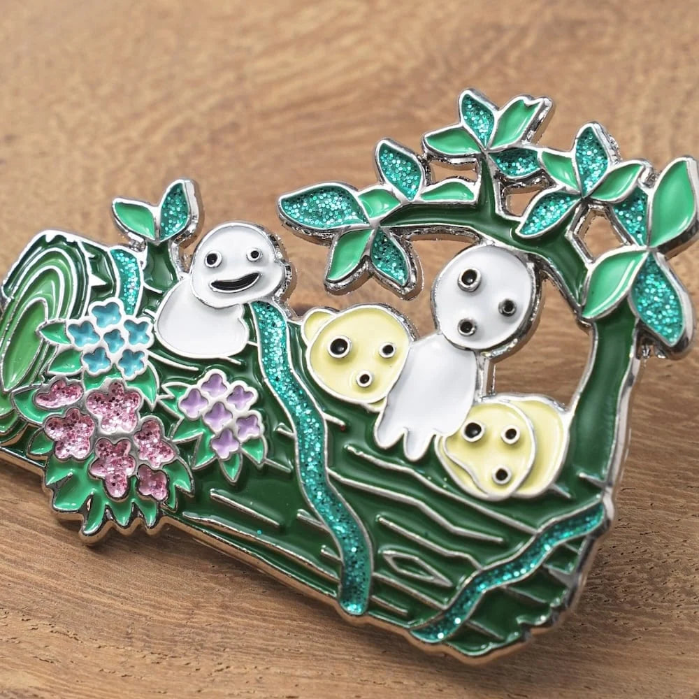 Princess Mononoke Kodama Metal Brooch/ Pin Badge  GB-12a | Studio Ghibli
