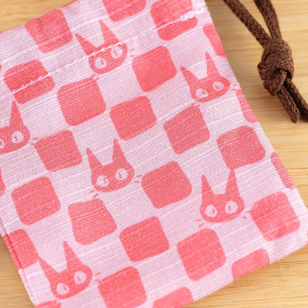 Kiki's Delivery Service Stamp with Drawstring Bag – Jiji Ichimatsu Pattern | Studio Ghibli