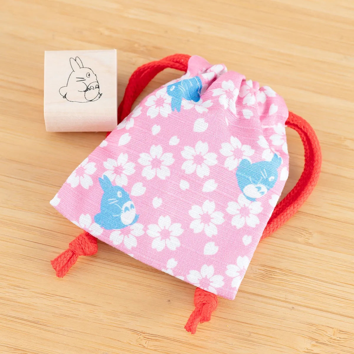 My Neighbor Totoro Stamp with Drawstring Bag – Totoro & Sakura | Studio Ghibli