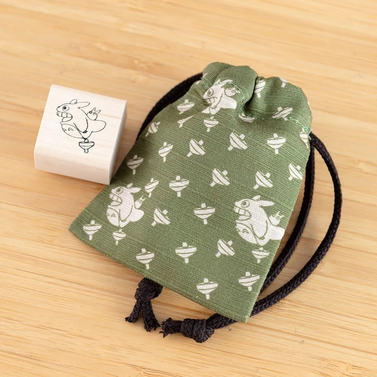 My Neighbor Totoro Stamp with Drawstring Bag – Totoro & Spinning Top| Studio Ghibli