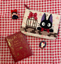 Kiki's Delivery Service Peeking Jiji Cat Embroidery Large Pouch | Clutch - Studio Ghibli