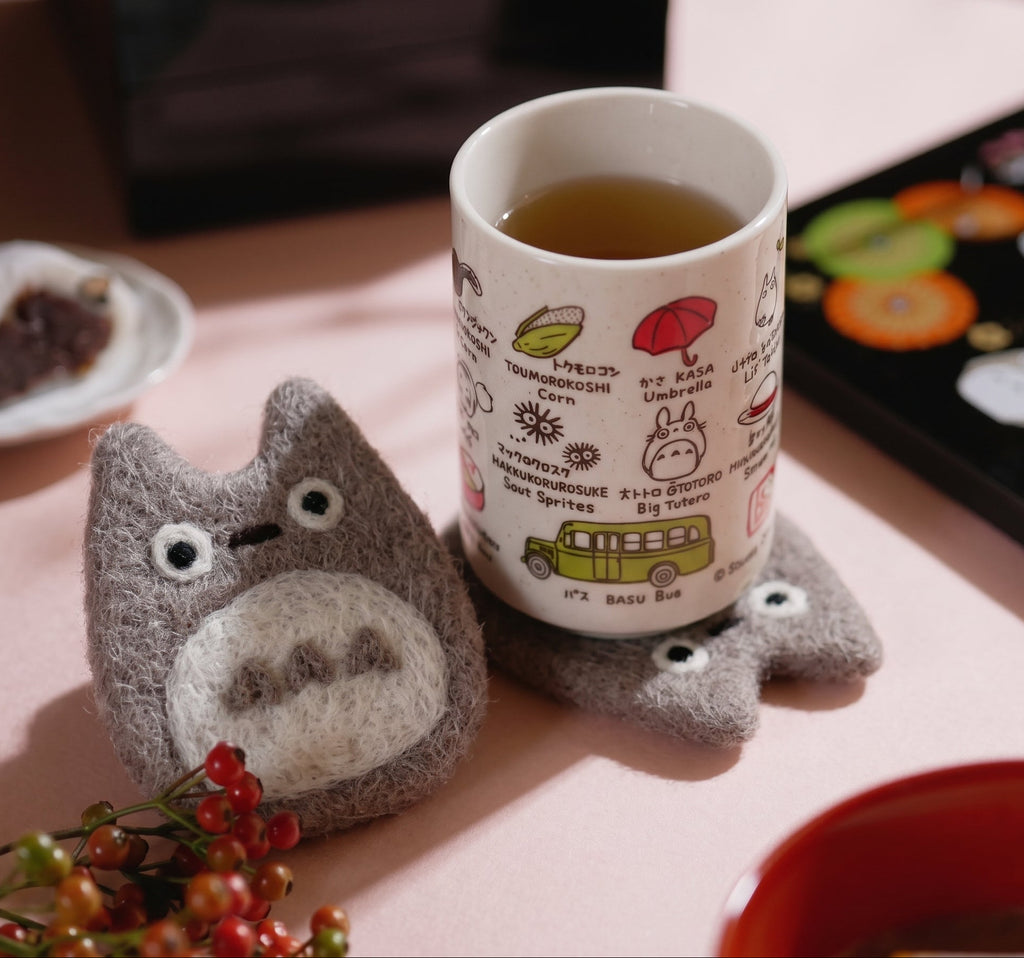 My Neighbor Totoro Handmade Felted Wool Coaster - Grey Totoro | Studio Ghibli