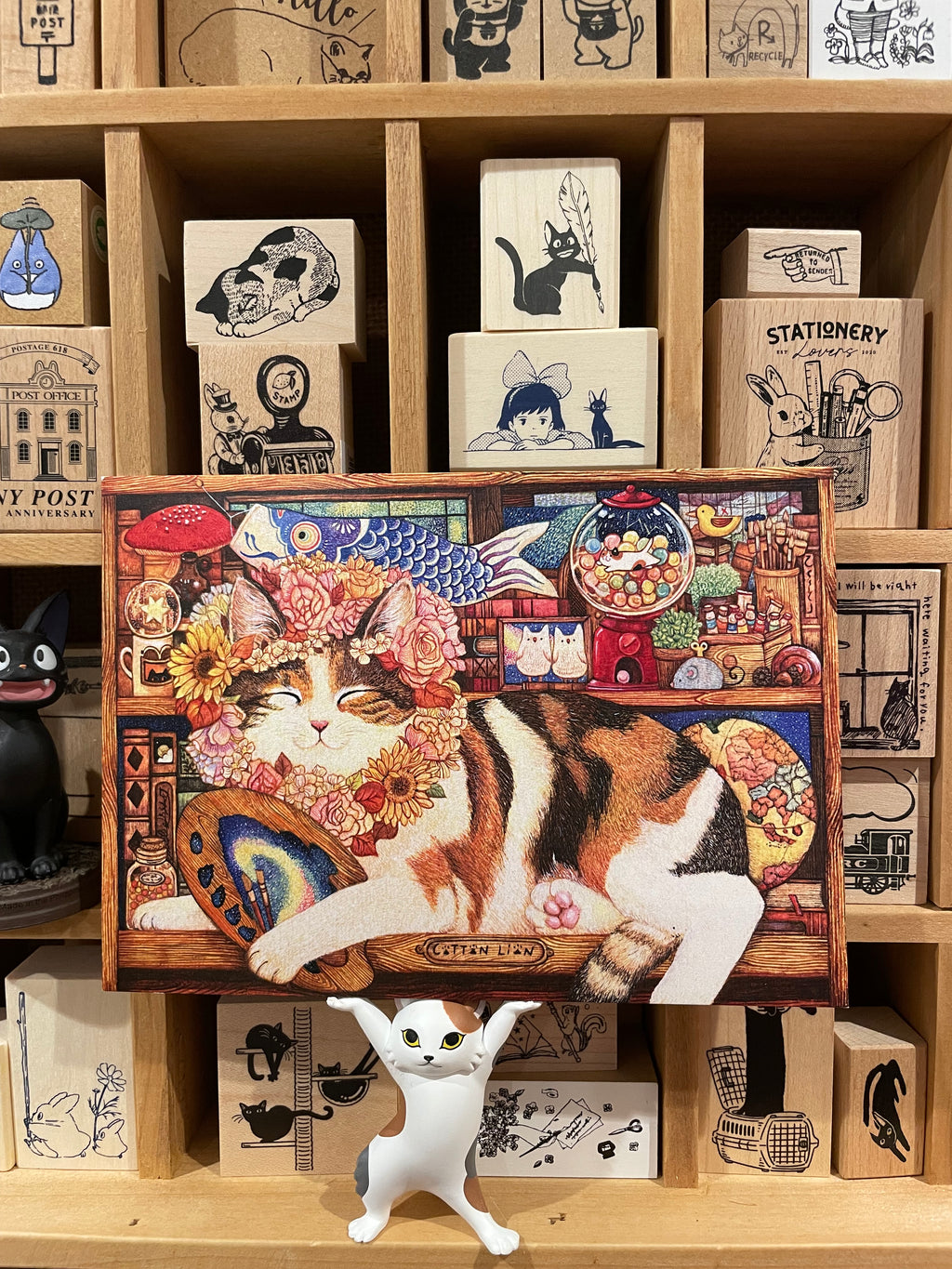 Cottonlion Cat Art Postcard H