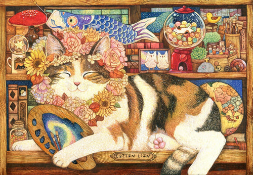 Cottonlion Cat Art Postcard H