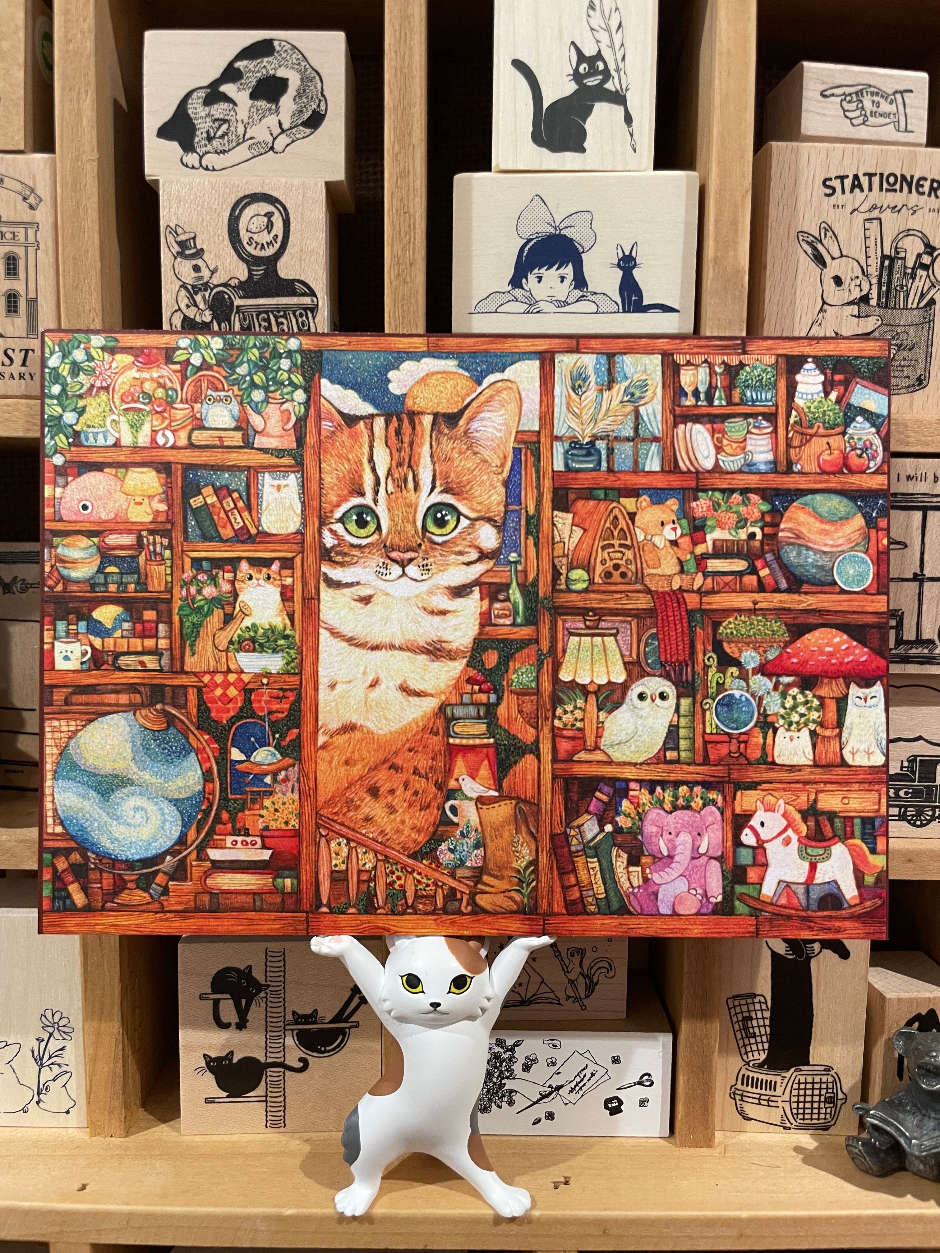 Cotton Lion Cat Art Postcard I