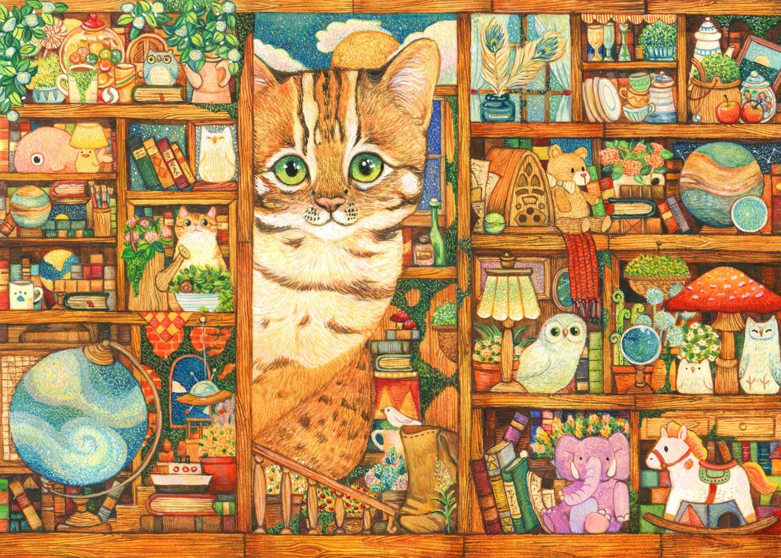 Cotton Lion Cat Art Postcard I