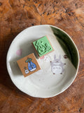 My Neighbor Totoro Small Rubber Stamp -Medium & Small Totoro Holding Leaves | Studio Ghibli