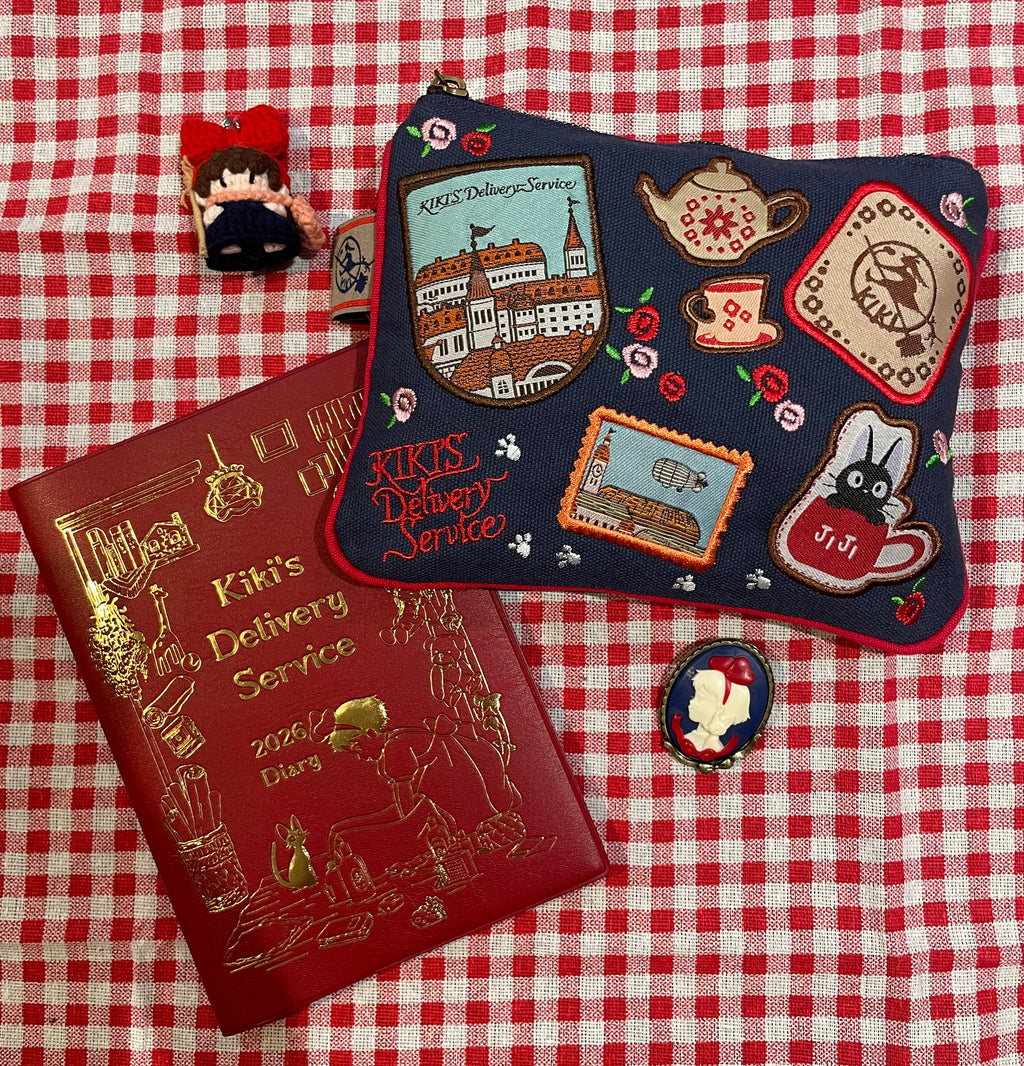 Kiki's Delivery Patchwork Canvas Pouch | Clutch - Studio Ghibli