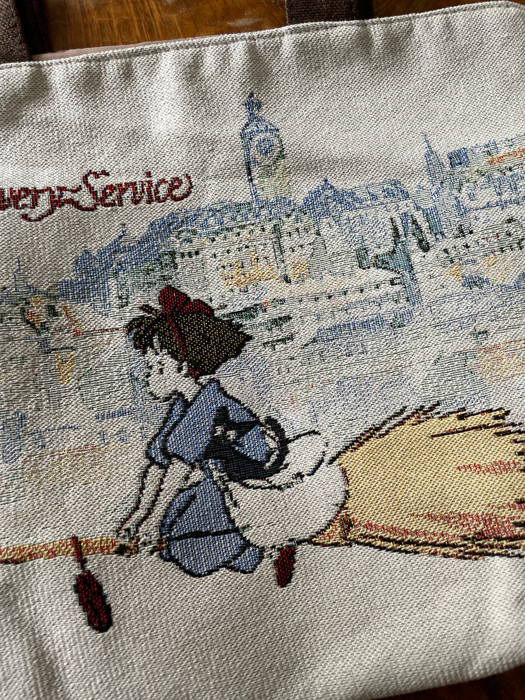 Kiki's Delivery Service Gobelin tapestry Tote Bag - Kiki Flying on the Broom｜Studio Ghibli