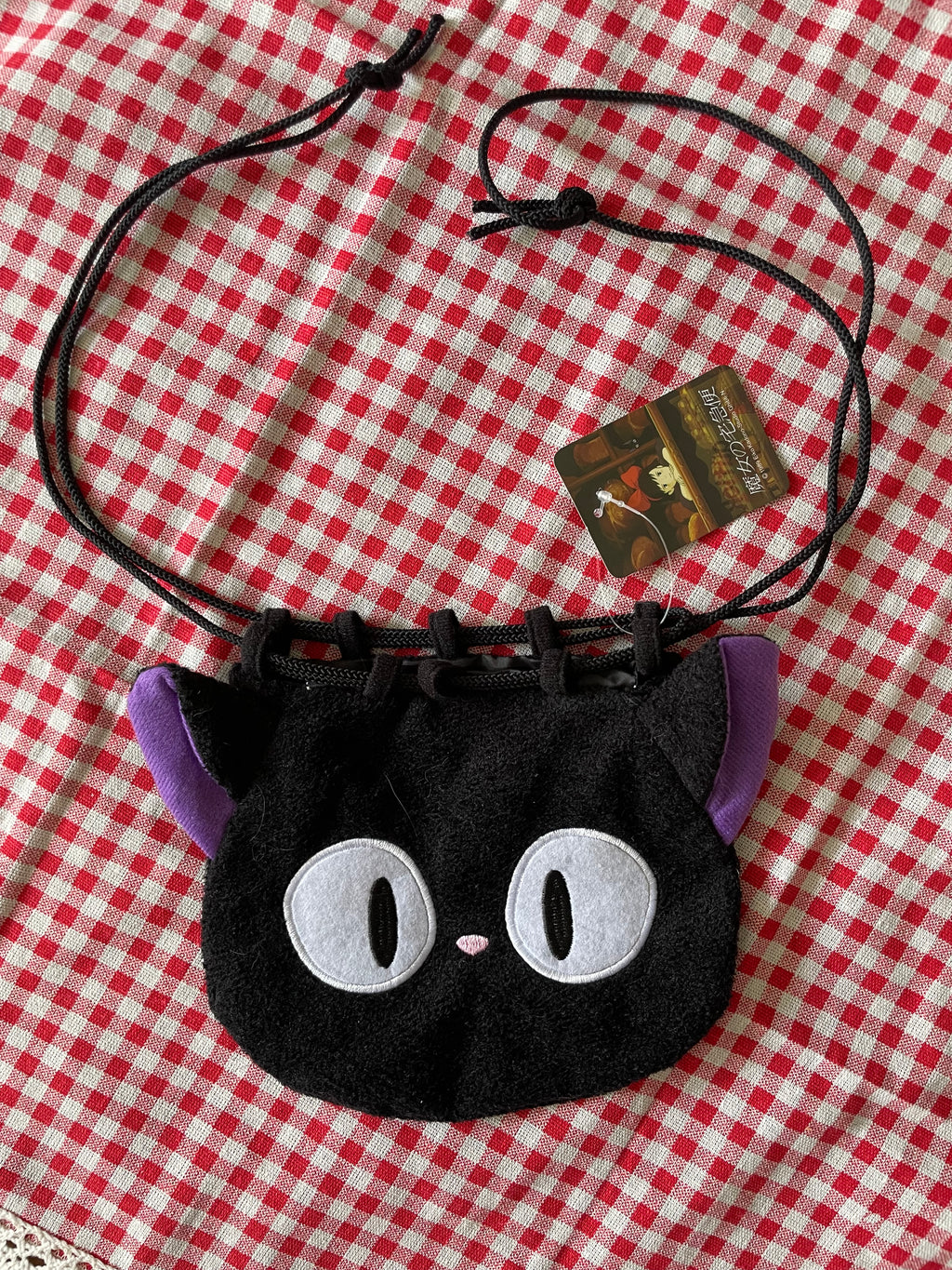 Kiki's Delivery Service Jiji Head-Shaped Drawstring Pouch | Studio Ghibli