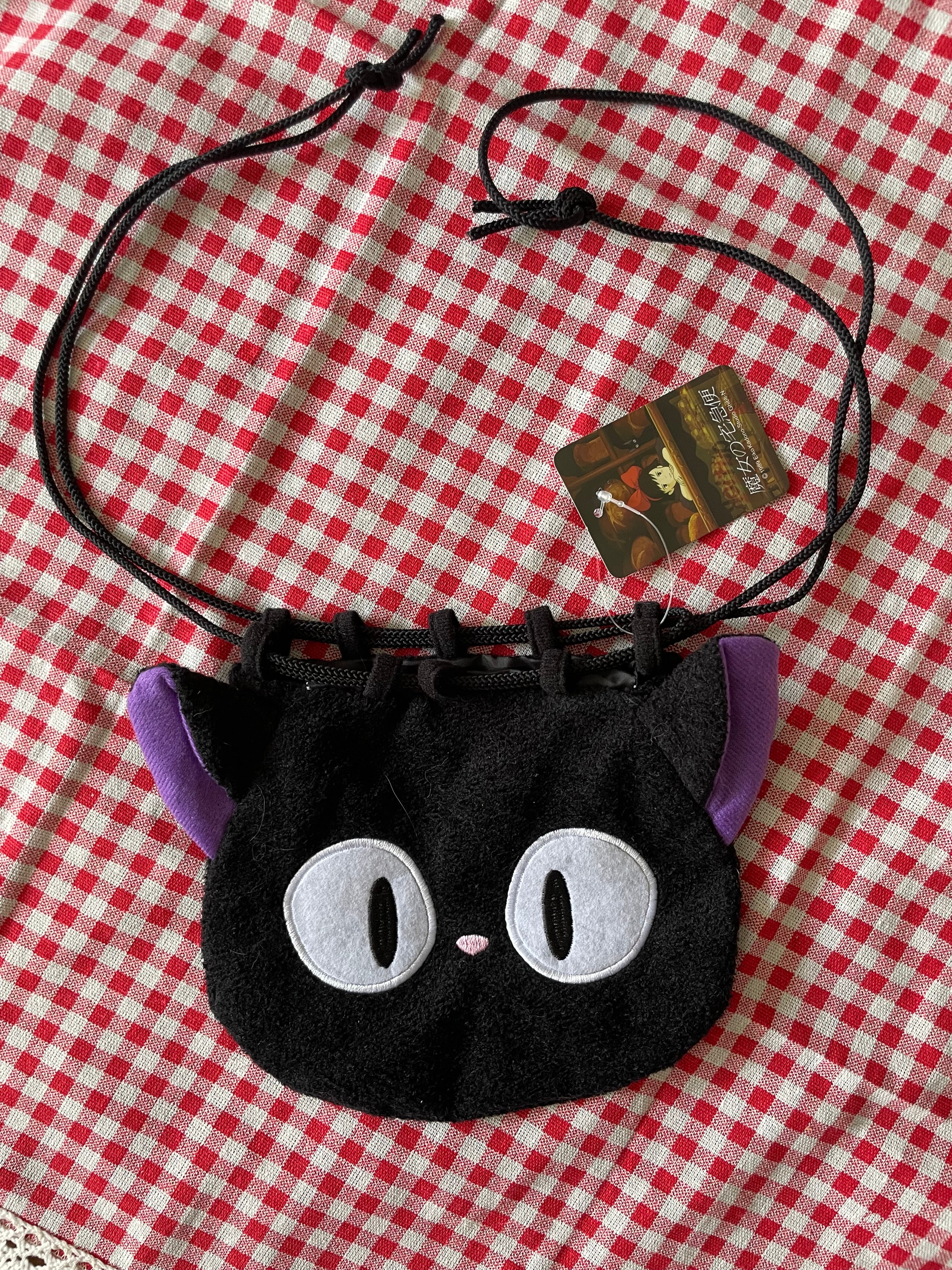 Kiki's Delivery Service Jiji Head-Shaped Drawstring Pouch | Studio Ghibli