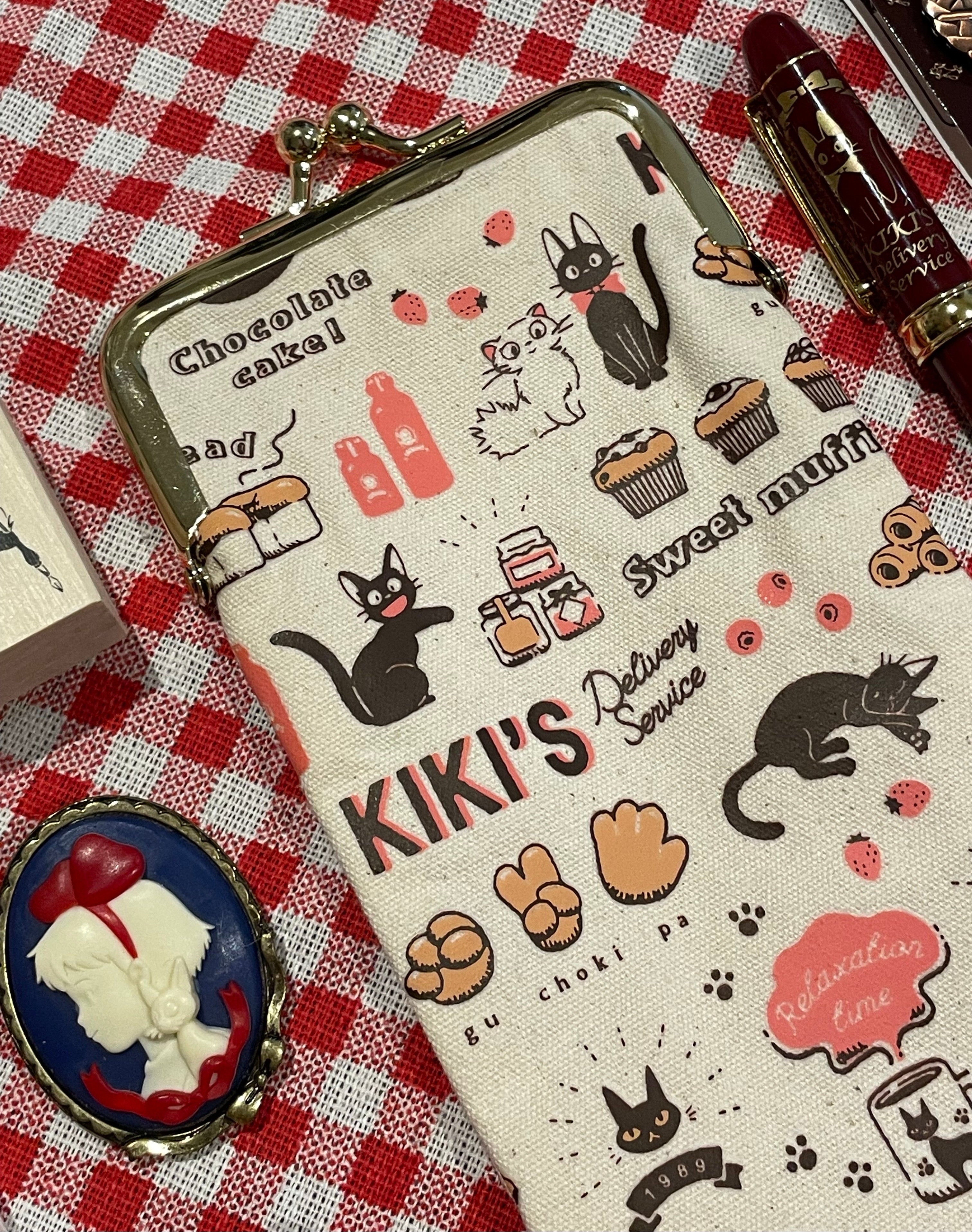 Kiki's Delivery Service Tea Time Kiss-Lock Pouch | Pencil Case - Studio Ghibli