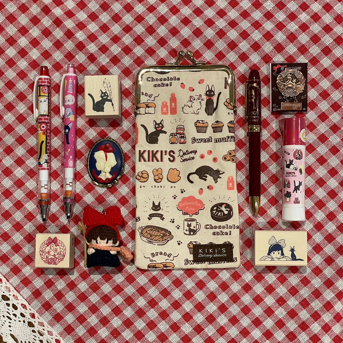 Kiki's Delivery Service Tea Time Kiss-Lock Pouch | Pencil Case - Studio Ghibli