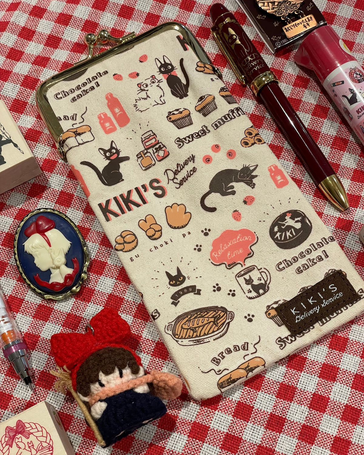Kiki's Delivery Service Tea Time Kiss-Lock Pouch | Pencil Case - Studio Ghibli
