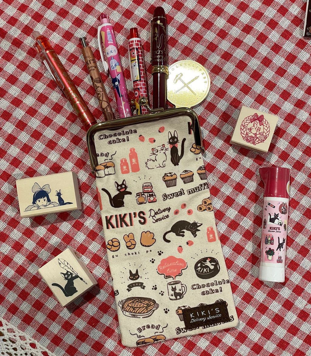 Kiki's Delivery Service Tea Time Kiss-Lock Pouch | Pencil Case - Studio Ghibli