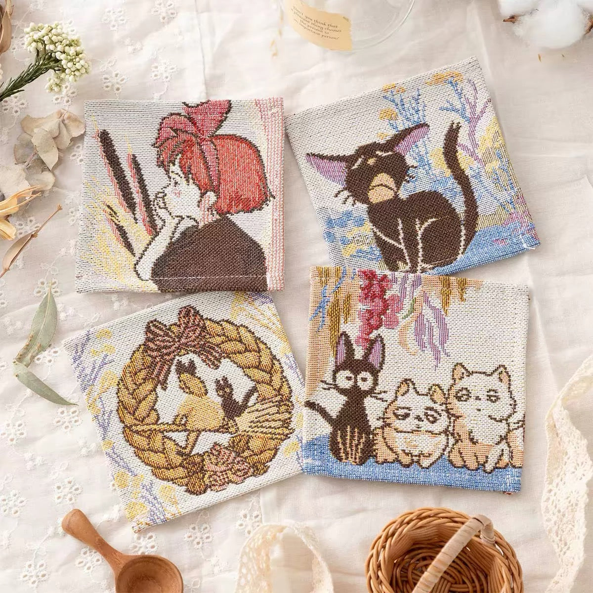 Kiki's Delivery Service Woven Gobelin Coaster | Studio Ghibli