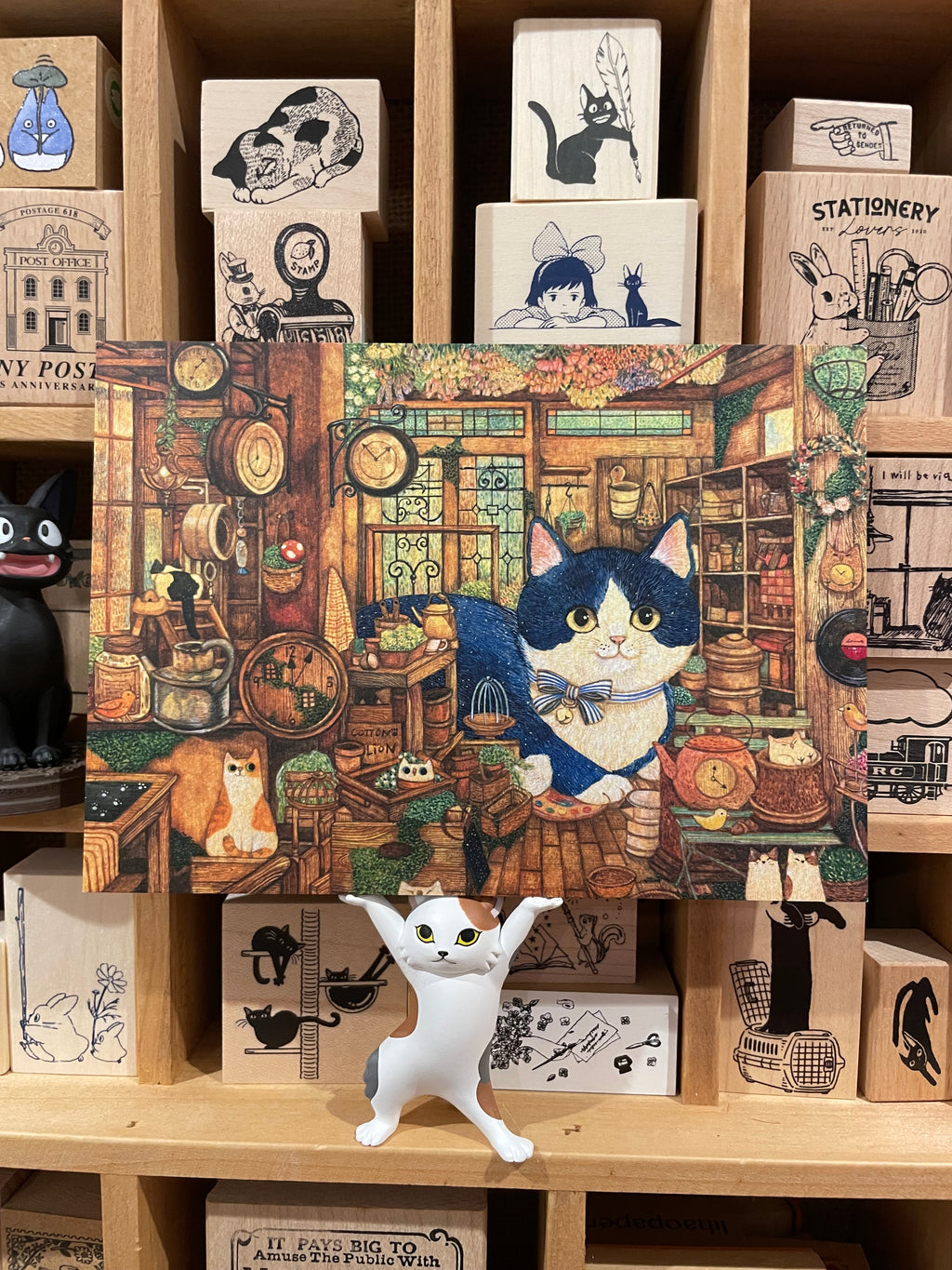 Cottonlion Cat Art Postcard J