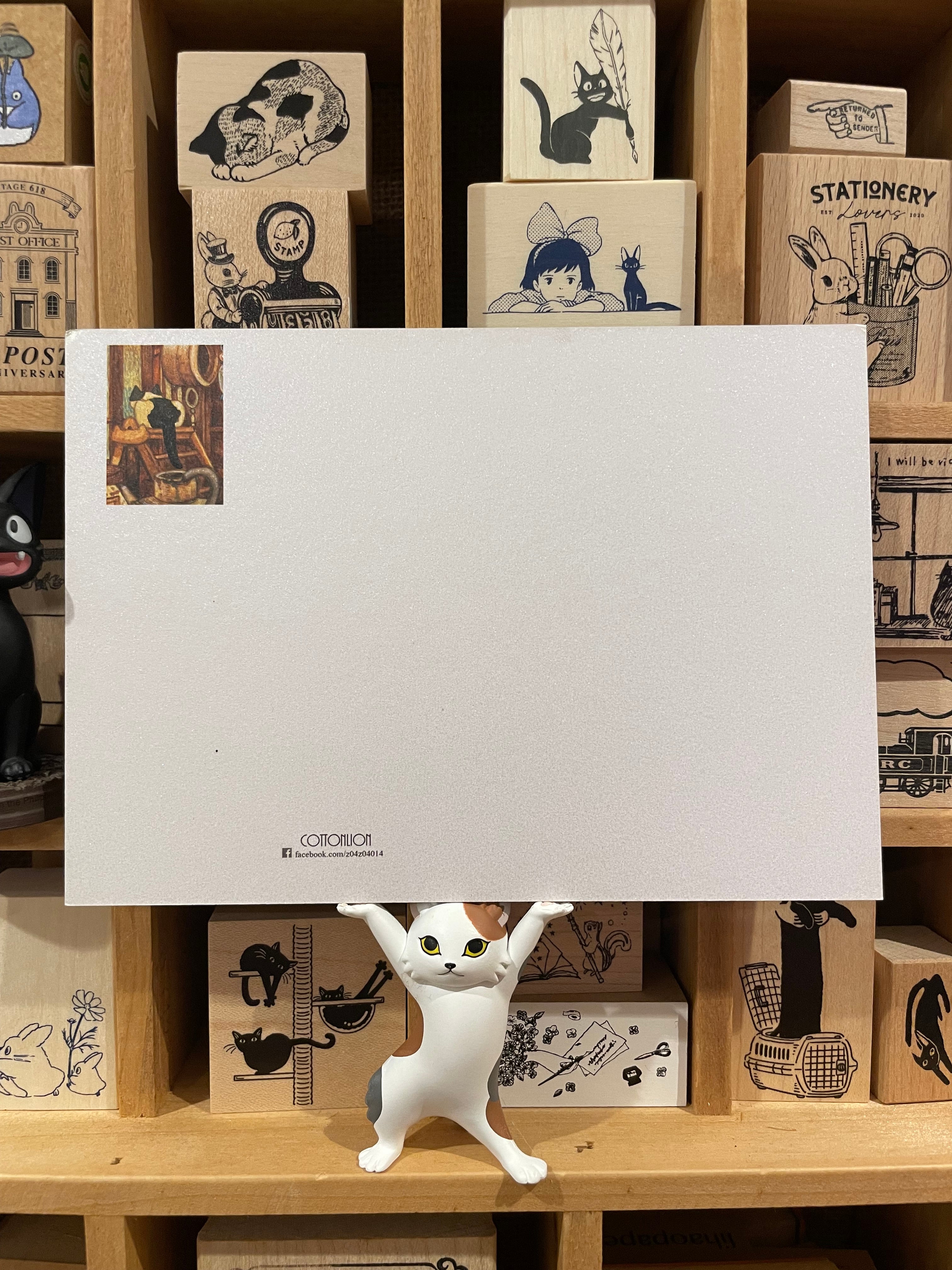 Cotton Lion Cat Art Postcard J