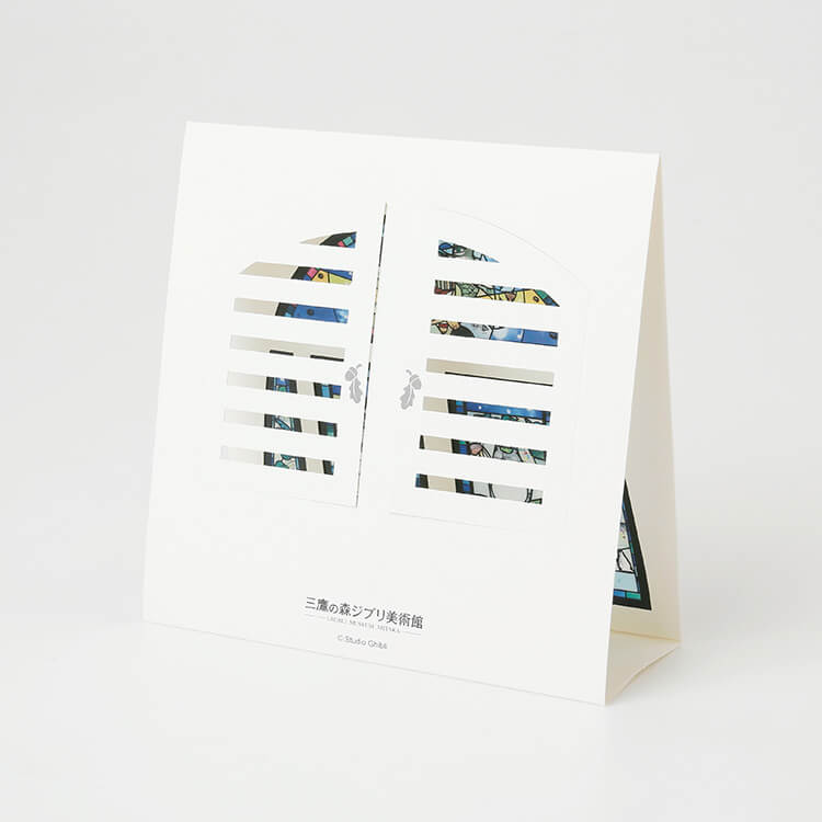 Ghibli Museum Exclusive Stained Glass Display Greeting Card – Totoro & Friends Waiting for the Catbus