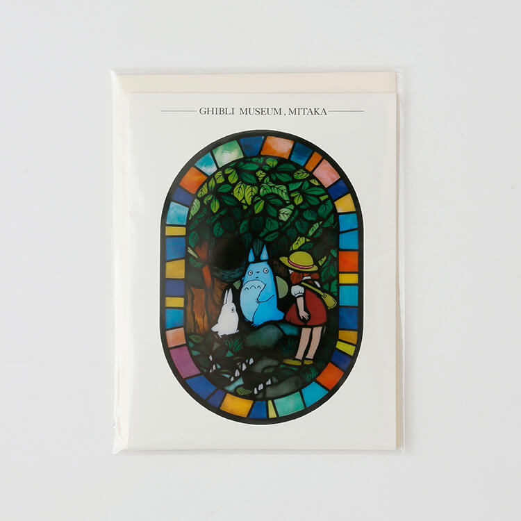 Ghibli Museum Exclusive Stained Glass Display Greeting Card – Mei's Forest Discovery