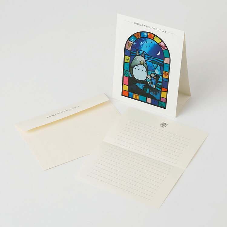 Ghibli Museum Exclusive Stained Glass Display Greeting Card – Totoro & Friends Playing the Ocarina