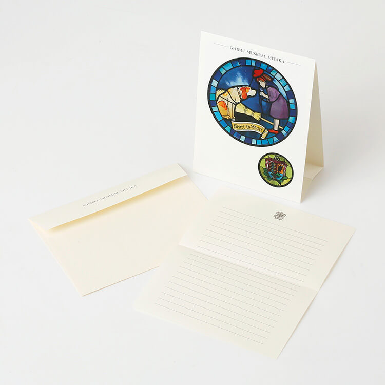 Ghibli Museum Exclusive Stained Glass Display Greeting Card – Kiki's Delivery Service | Kiki & Jeff