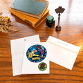 Ghibli Museum Exclusive Stained Glass Display Greeting Card – Kiki's Delivery Service | Kiki & Jeff